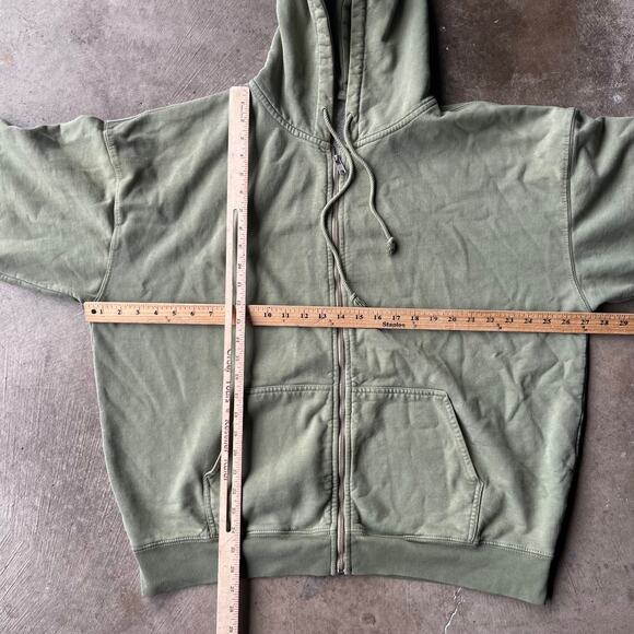 BRANDY MELVILLE JOHN GALT GREEN ZIP HOODIE ONE SIZE FITS MENS XL HEAVYWEIGHT - Picture 3 of 5